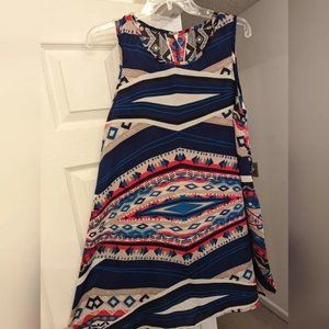 42 pops Women's sleeveless tunic top In blue And Pink  size large